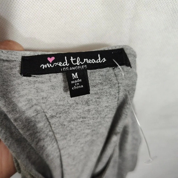 Mixed Threads Bodysuit Women Size M Heather Gray Short Sleeve NEW - Picture 5 of 6